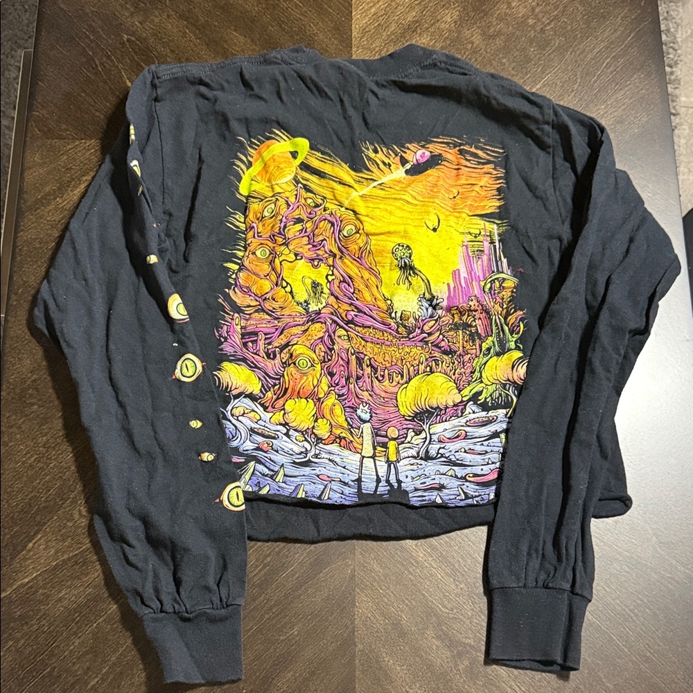 Vibrant Graphic Black Sweater
